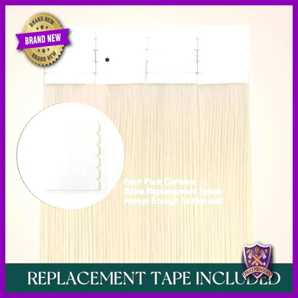 24 Inch Tape In Human Hair Extensions 20pcs 50g Long Straight Reusable